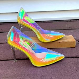 Iridescent Clear Pumps